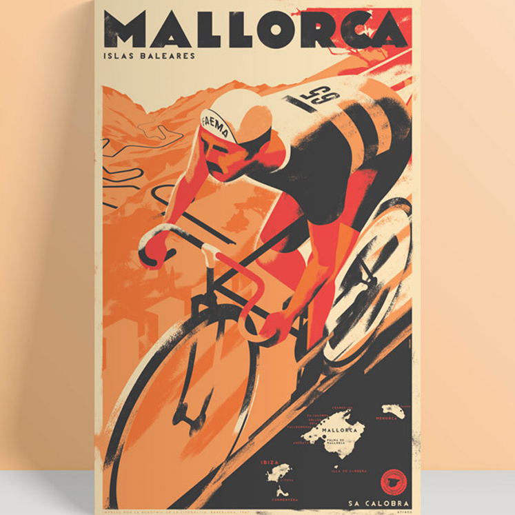 Stick no Bills Poster Radfahrer im Vintage Design
