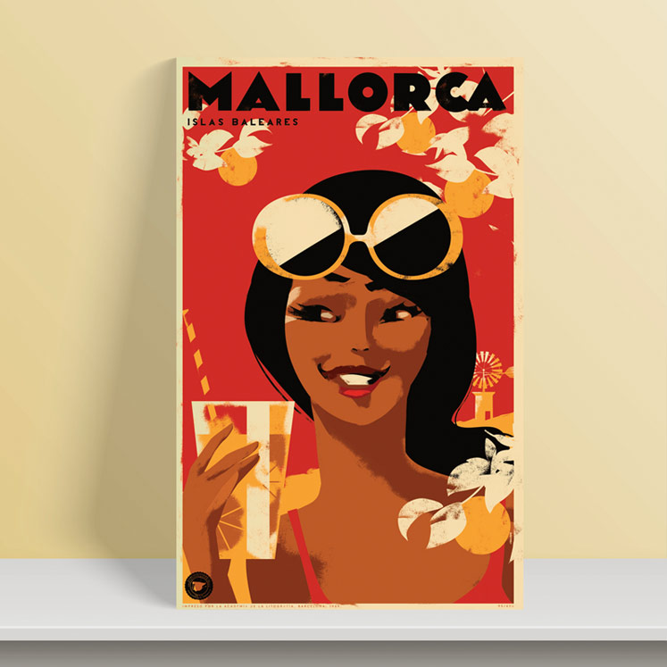 Stick no Bills Poster von Mallorca Lifestyle im Vintage Design