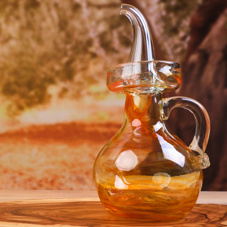 La Fiore Glass jug for olive oil Orange