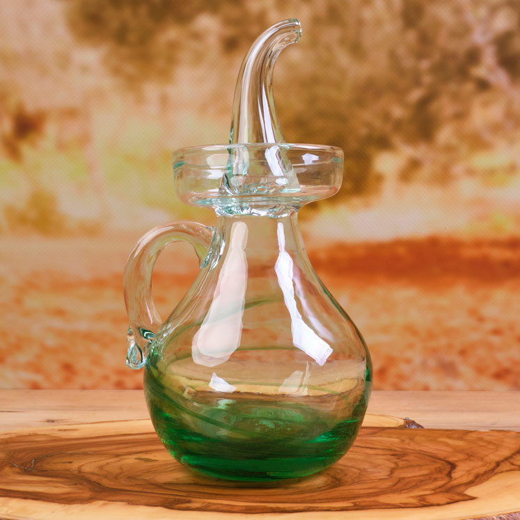 La Fiore Glass jug for olive oil Green
