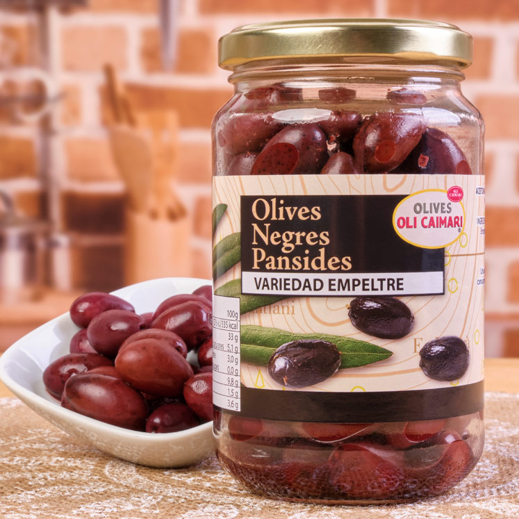 Aceitunas negras "pansides" Olives Oli Caimari